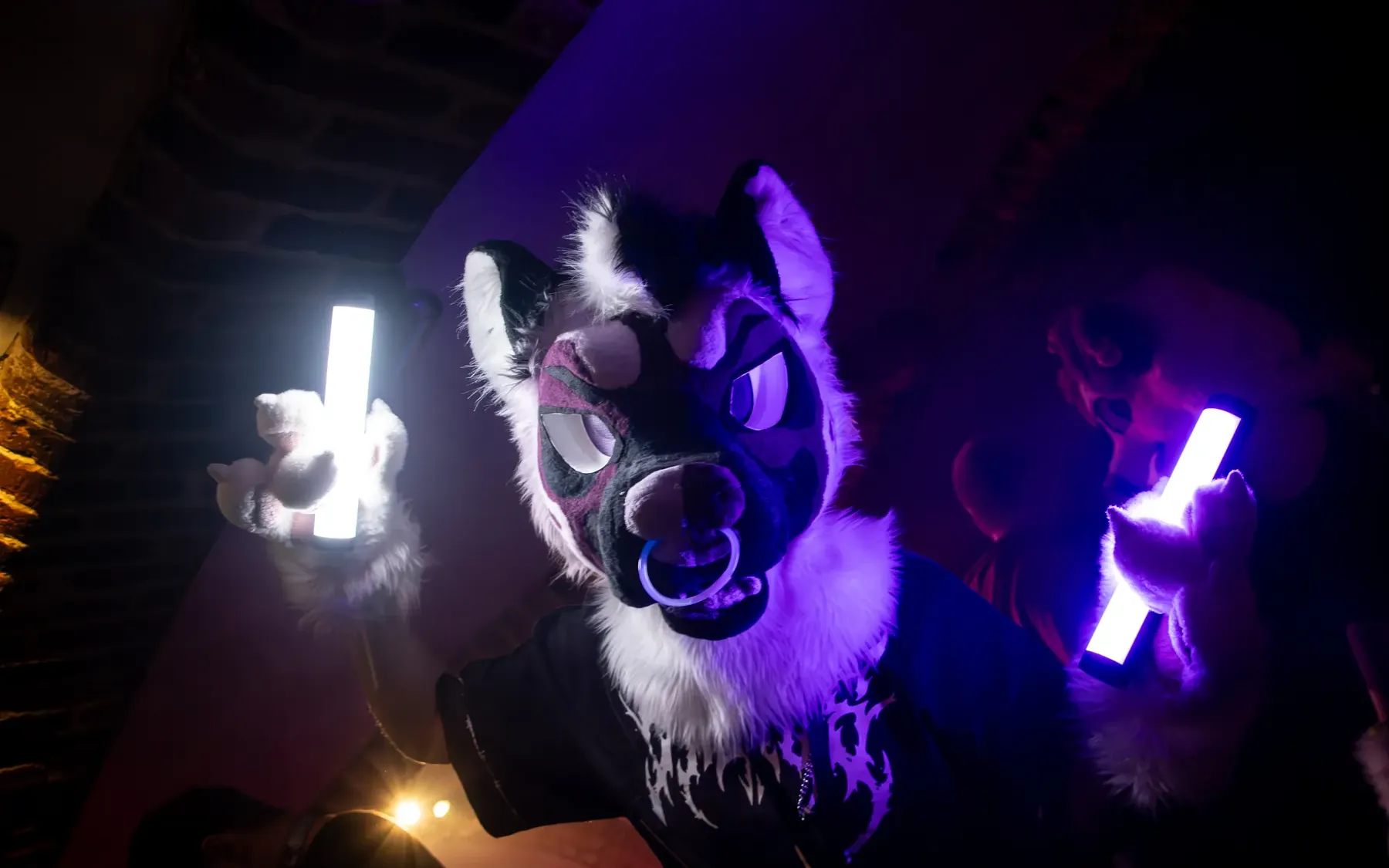 A furry with lights at BunkerBeats 2
